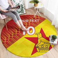 Custom Zimbabwe Cricket Round Carpet Flame Warriors Zimbabwe Spirit - Wonder Print Shop