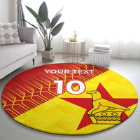 Custom Zimbabwe Cricket Round Carpet Flame Warriors Zimbabwe Spirit - Wonder Print Shop