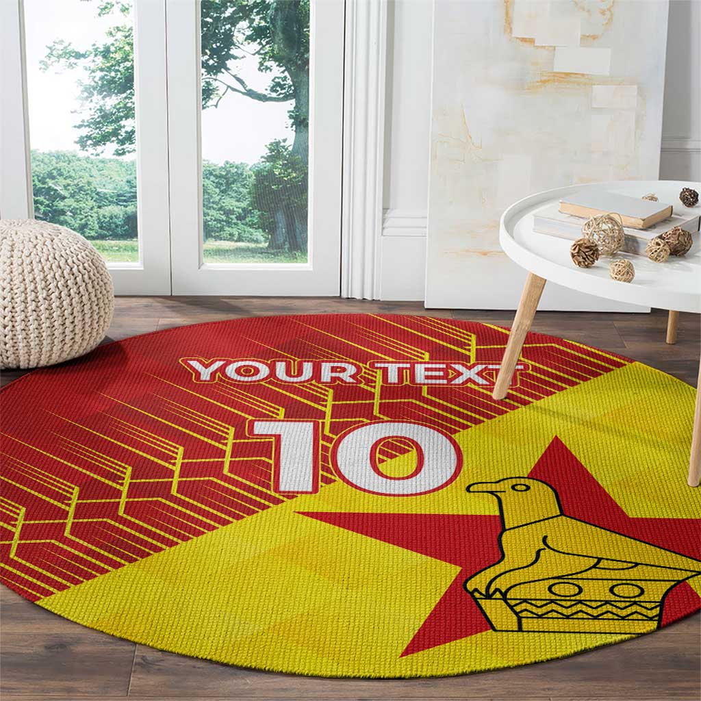 Custom Zimbabwe Cricket Round Carpet Flame Warriors Zimbabwe Spirit - Wonder Print Shop