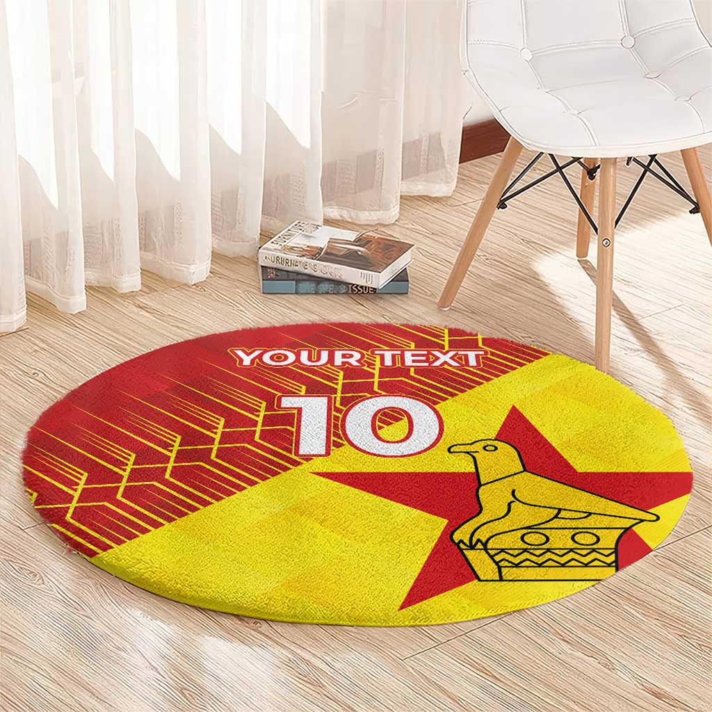 Custom Zimbabwe Cricket Round Carpet Flame Warriors Zimbabwe Spirit - Wonder Print Shop