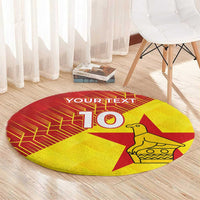 Custom Zimbabwe Cricket Round Carpet Flame Warriors Zimbabwe Spirit - Wonder Print Shop