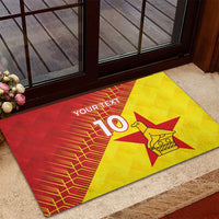 Custom Zimbabwe Cricket Rubber Doormat Flame Warriors Zimbabwe Spirit - Wonder Print Shop