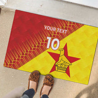 Custom Zimbabwe Cricket Rubber Doormat Flame Warriors Zimbabwe Spirit - Wonder Print Shop