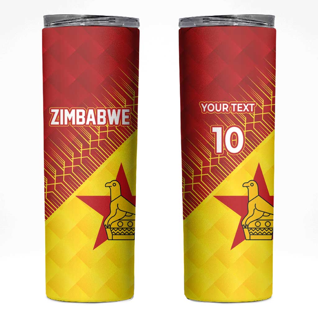 Custom Zimbabwe Cricket Skinny Tumbler Flame Warriors Zimbabwe Spirit - Wonder Print Shop