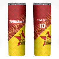 Custom Zimbabwe Cricket Skinny Tumbler Flame Warriors Zimbabwe Spirit - Wonder Print Shop