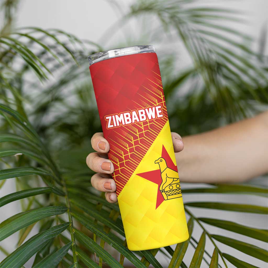 Custom Zimbabwe Cricket Skinny Tumbler Flame Warriors Zimbabwe Spirit - Wonder Print Shop