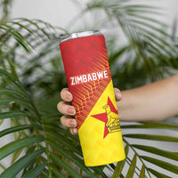 Custom Zimbabwe Cricket Skinny Tumbler Flame Warriors Zimbabwe Spirit - Wonder Print Shop