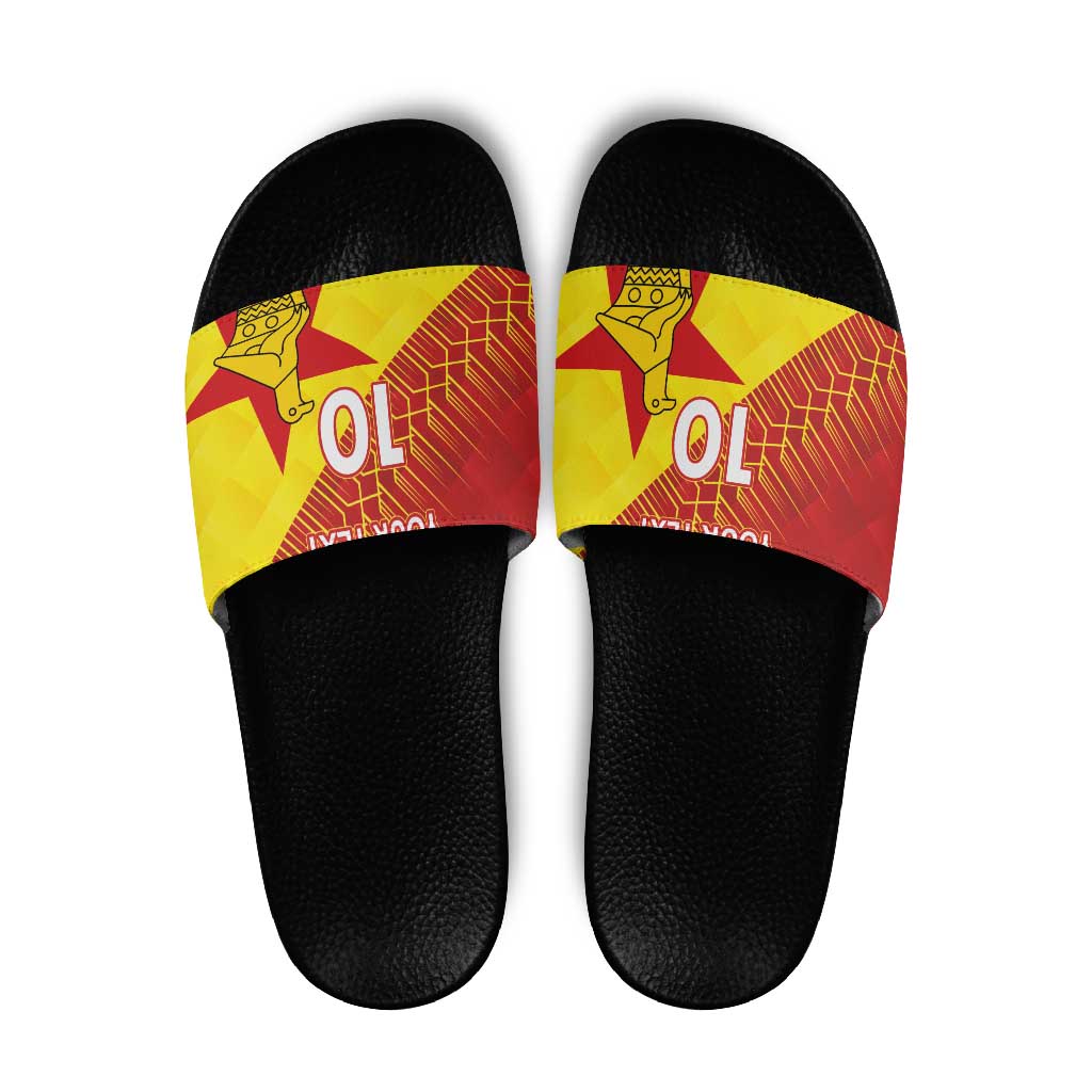 Custom Zimbabwe Cricket Slide Sandals Flame Warriors Zimbabwe Spirit - Wonder Print Shop
