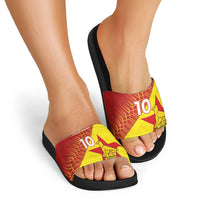 Custom Zimbabwe Cricket Slide Sandals Flame Warriors Zimbabwe Spirit - Wonder Print Shop
