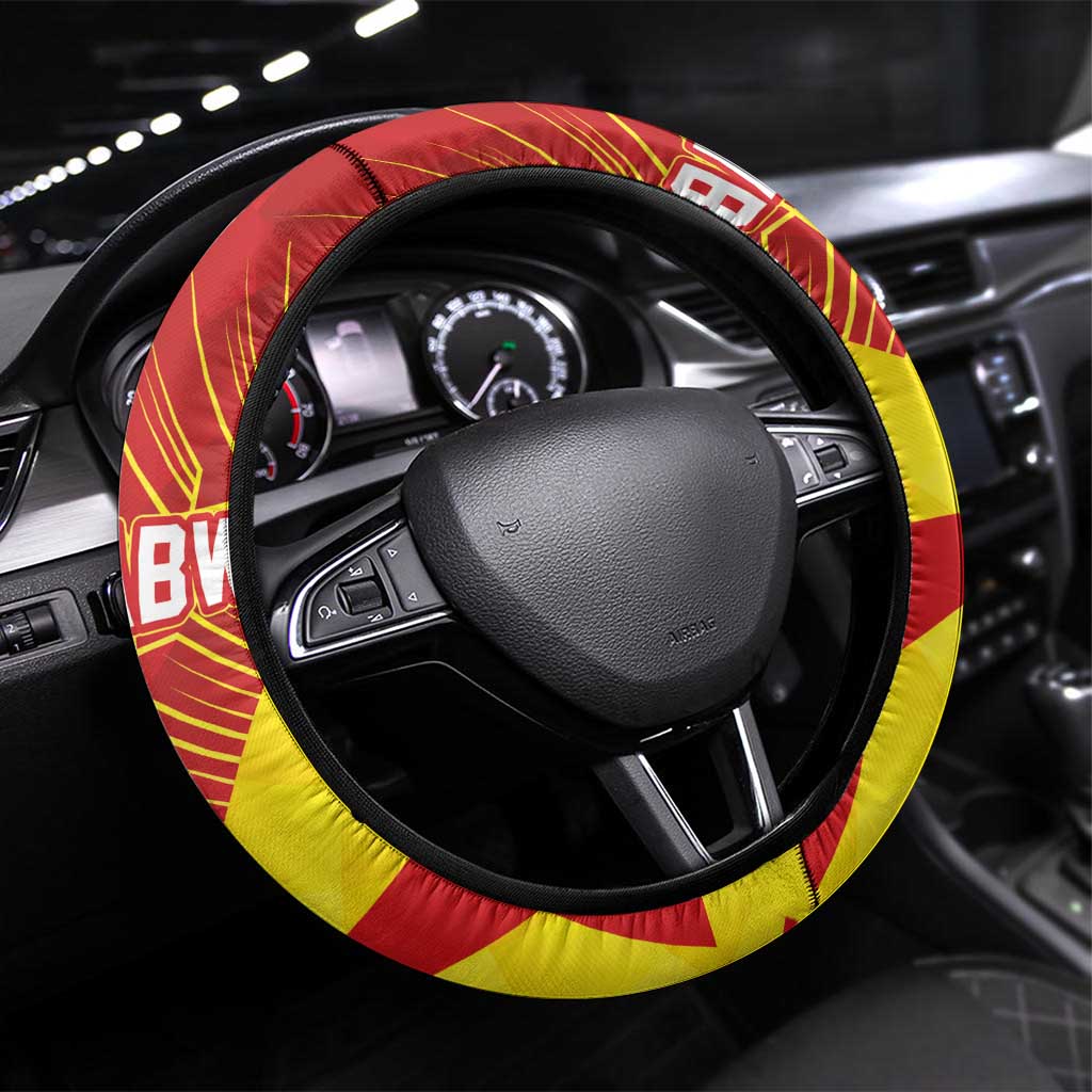 Zimbabwe Cricket Steering Wheel Cover Flame Warriors Zimbabwe Spirit - Wonder Print Shop