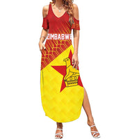 Custom Zimbabwe Cricket Summer Maxi Dress Flame Warriors Zimbabwe Spirit - Wonder Print Shop