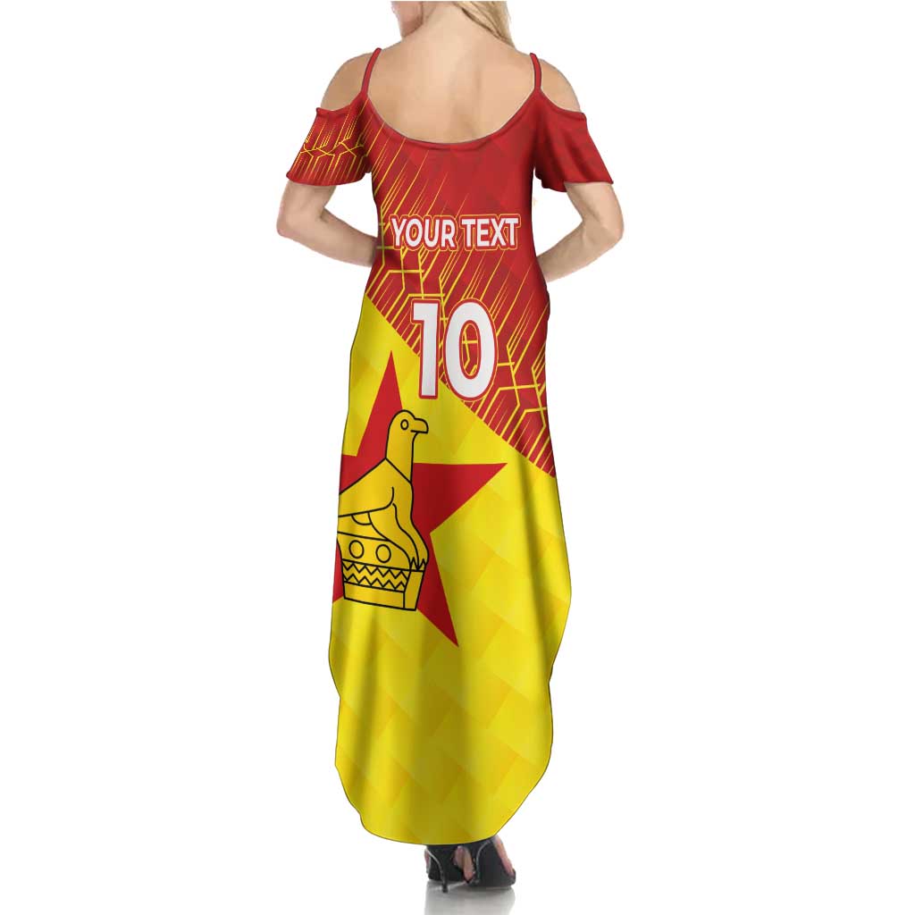 Custom Zimbabwe Cricket Summer Maxi Dress Flame Warriors Zimbabwe Spirit - Wonder Print Shop
