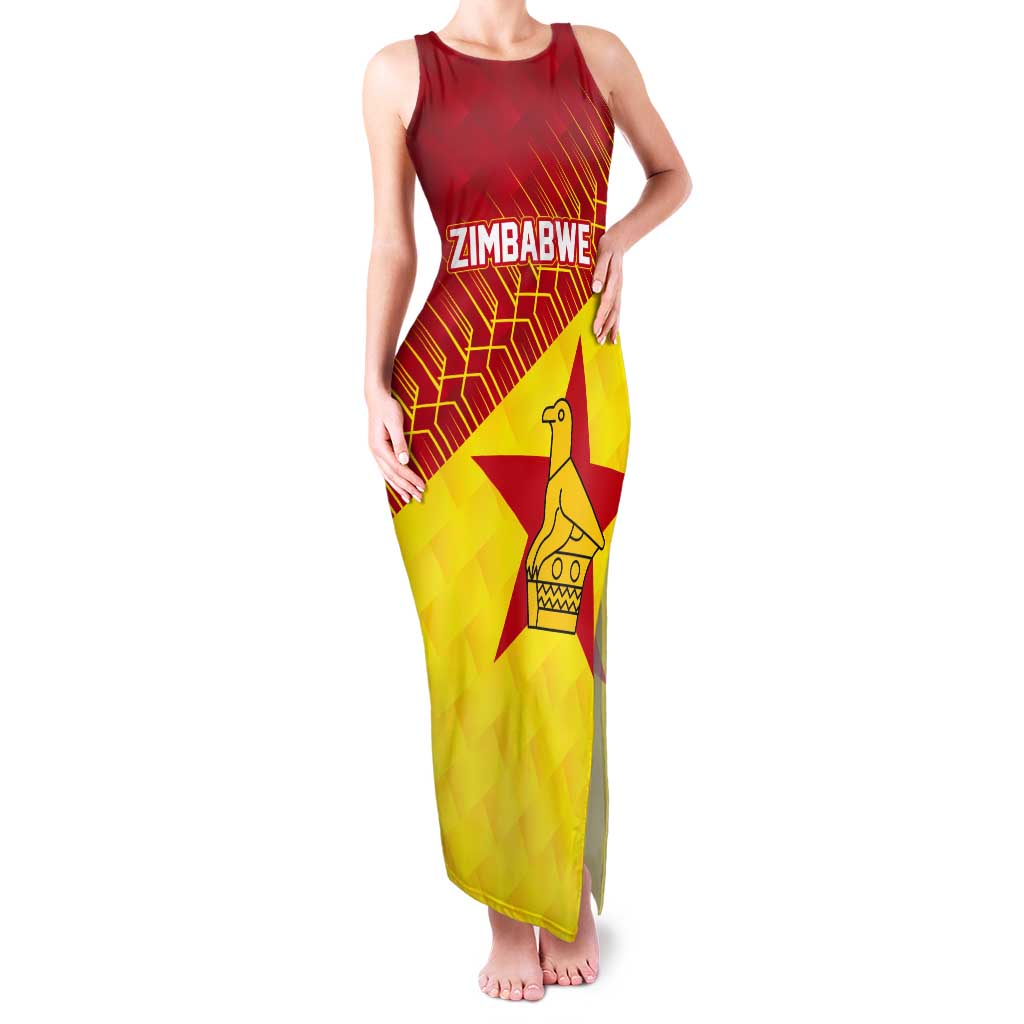 Custom Zimbabwe Cricket Tank Maxi Dress Flame Warriors Zimbabwe Spirit - Wonder Print Shop