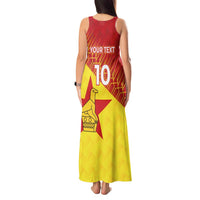 Custom Zimbabwe Cricket Tank Maxi Dress Flame Warriors Zimbabwe Spirit - Wonder Print Shop