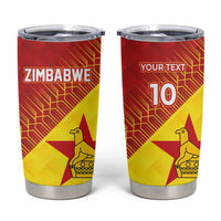 Custom Zimbabwe Cricket Tumbler Cup Flame Warriors Zimbabwe Spirit - Wonder Print Shop