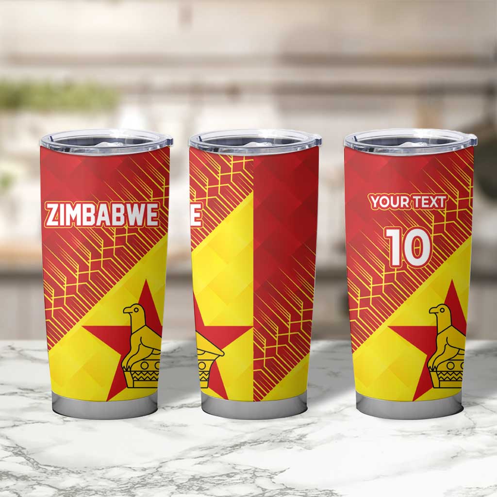 Custom Zimbabwe Cricket Tumbler Cup Flame Warriors Zimbabwe Spirit - Wonder Print Shop