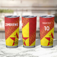 Custom Zimbabwe Cricket Tumbler Cup Flame Warriors Zimbabwe Spirit - Wonder Print Shop