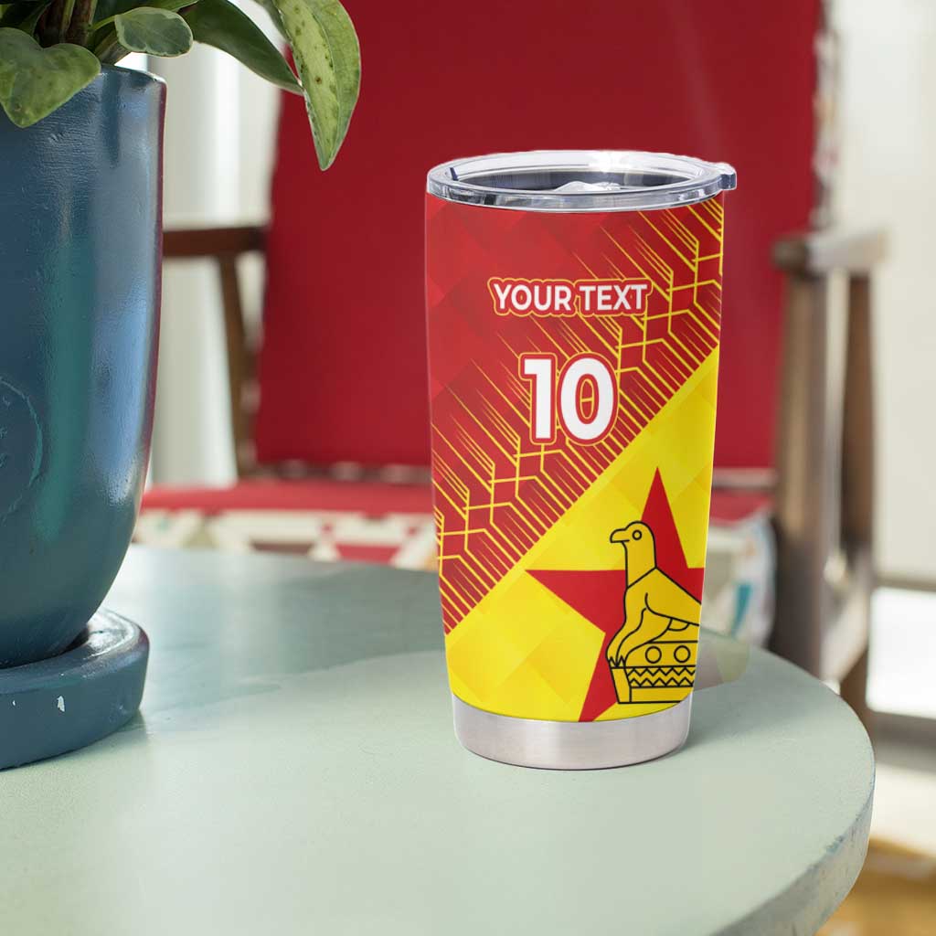 Custom Zimbabwe Cricket Tumbler Cup Flame Warriors Zimbabwe Spirit - Wonder Print Shop