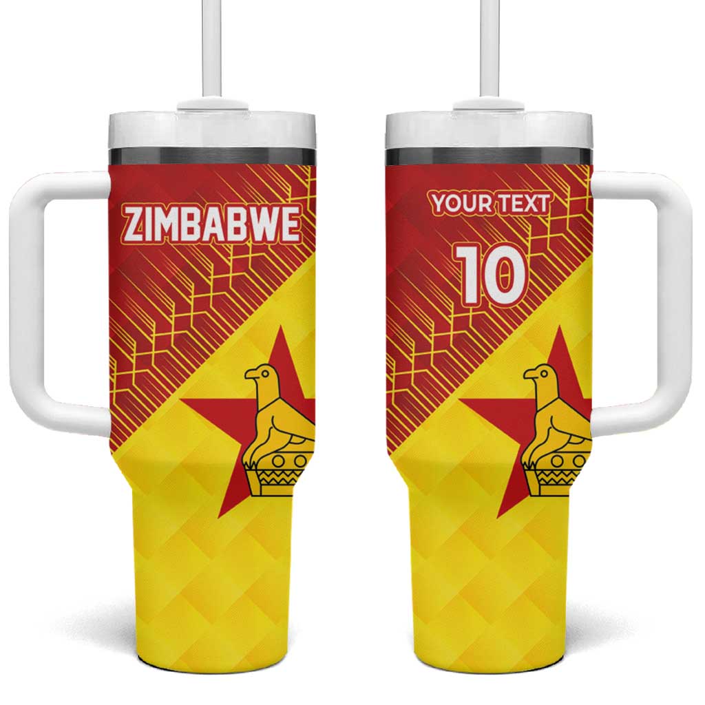 Custom Zimbabwe Cricket Tumbler With Handle Flame Warriors Zimbabwe Spirit - Wonder Print Shop