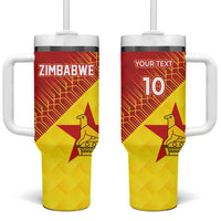 Custom Zimbabwe Cricket Tumbler With Handle Flame Warriors Zimbabwe Spirit - Wonder Print Shop