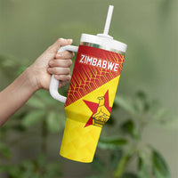Custom Zimbabwe Cricket Tumbler With Handle Flame Warriors Zimbabwe Spirit - Wonder Print Shop