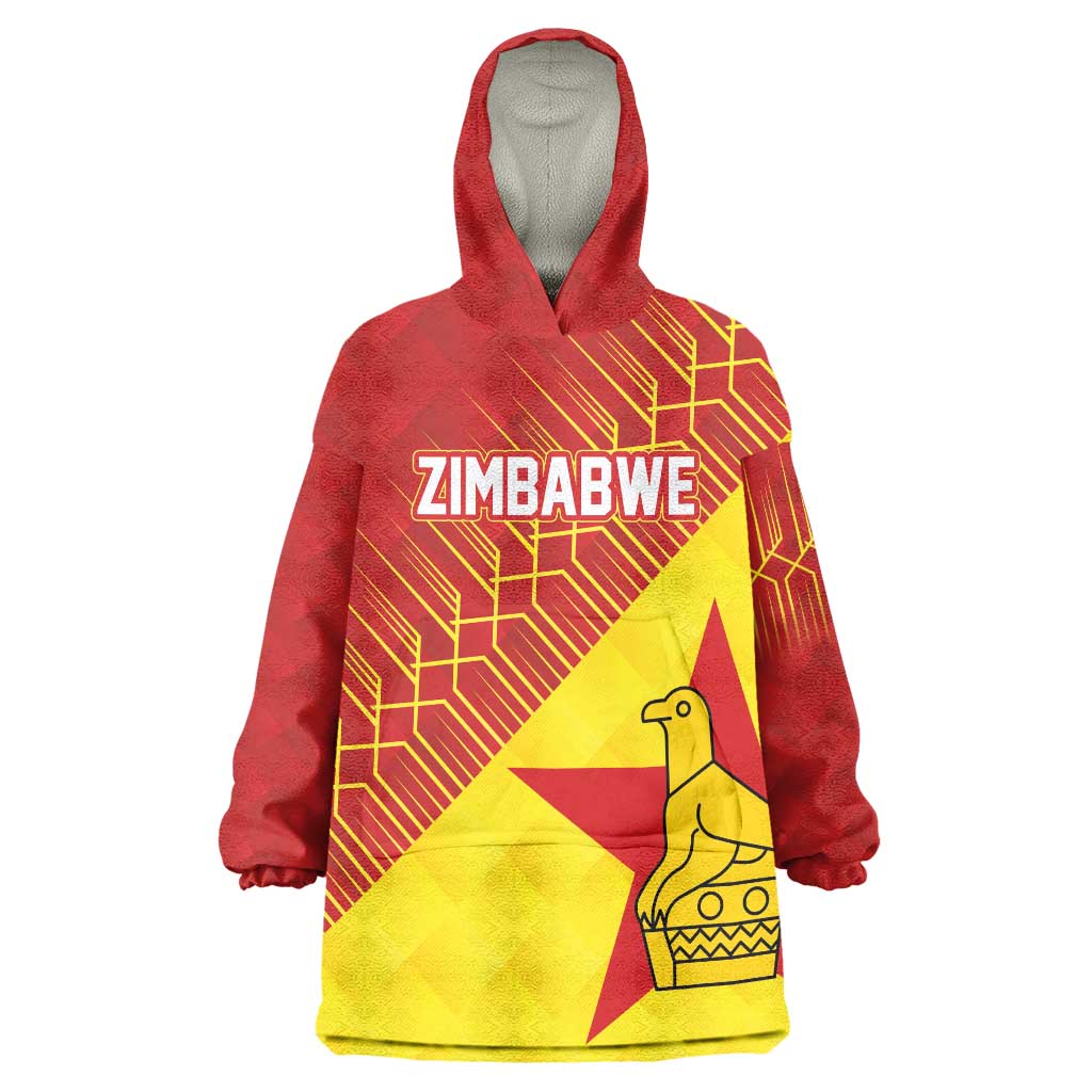 Custom Zimbabwe Cricket Wearable Blanket Hoodie Flame Warriors Zimbabwe Spirit - Wonder Print Shop