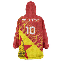 Custom Zimbabwe Cricket Wearable Blanket Hoodie Flame Warriors Zimbabwe Spirit - Wonder Print Shop