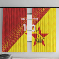 Custom Zimbabwe Cricket Window Curtain Flame Warriors Zimbabwe Spirit - Wonder Print Shop
