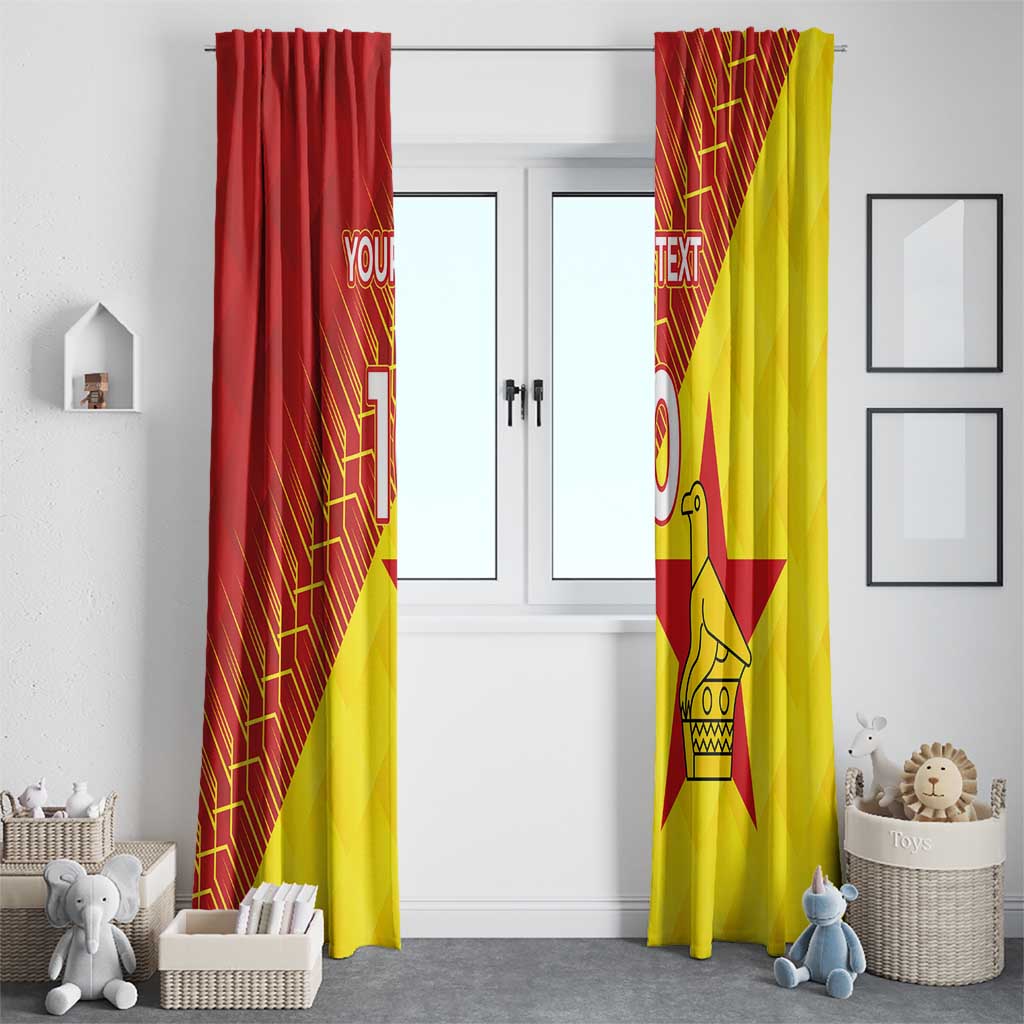Custom Zimbabwe Cricket Window Curtain Flame Warriors Zimbabwe Spirit - Wonder Print Shop
