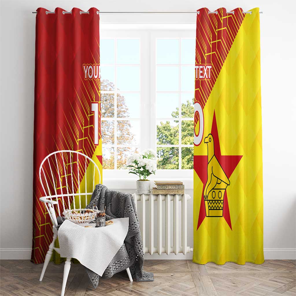 Custom Zimbabwe Cricket Window Curtain Flame Warriors Zimbabwe Spirit - Wonder Print Shop