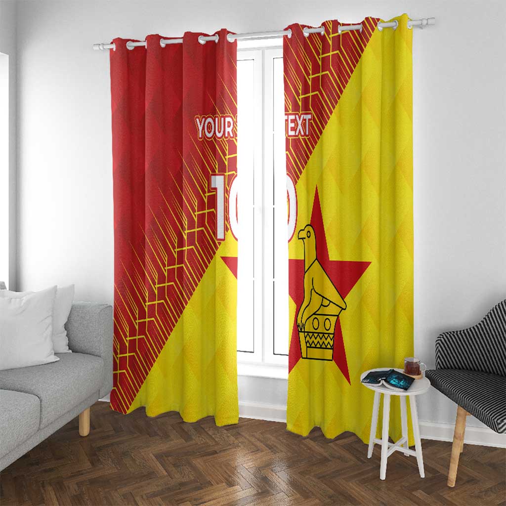 Custom Zimbabwe Cricket Window Curtain Flame Warriors Zimbabwe Spirit - Wonder Print Shop