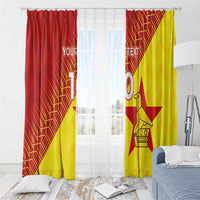 Custom Zimbabwe Cricket Window Curtain Flame Warriors Zimbabwe Spirit - Wonder Print Shop