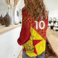 Custom Zimbabwe Cricket Women Casual Shirt Flame Warriors Zimbabwe Spirit - Wonder Print Shop