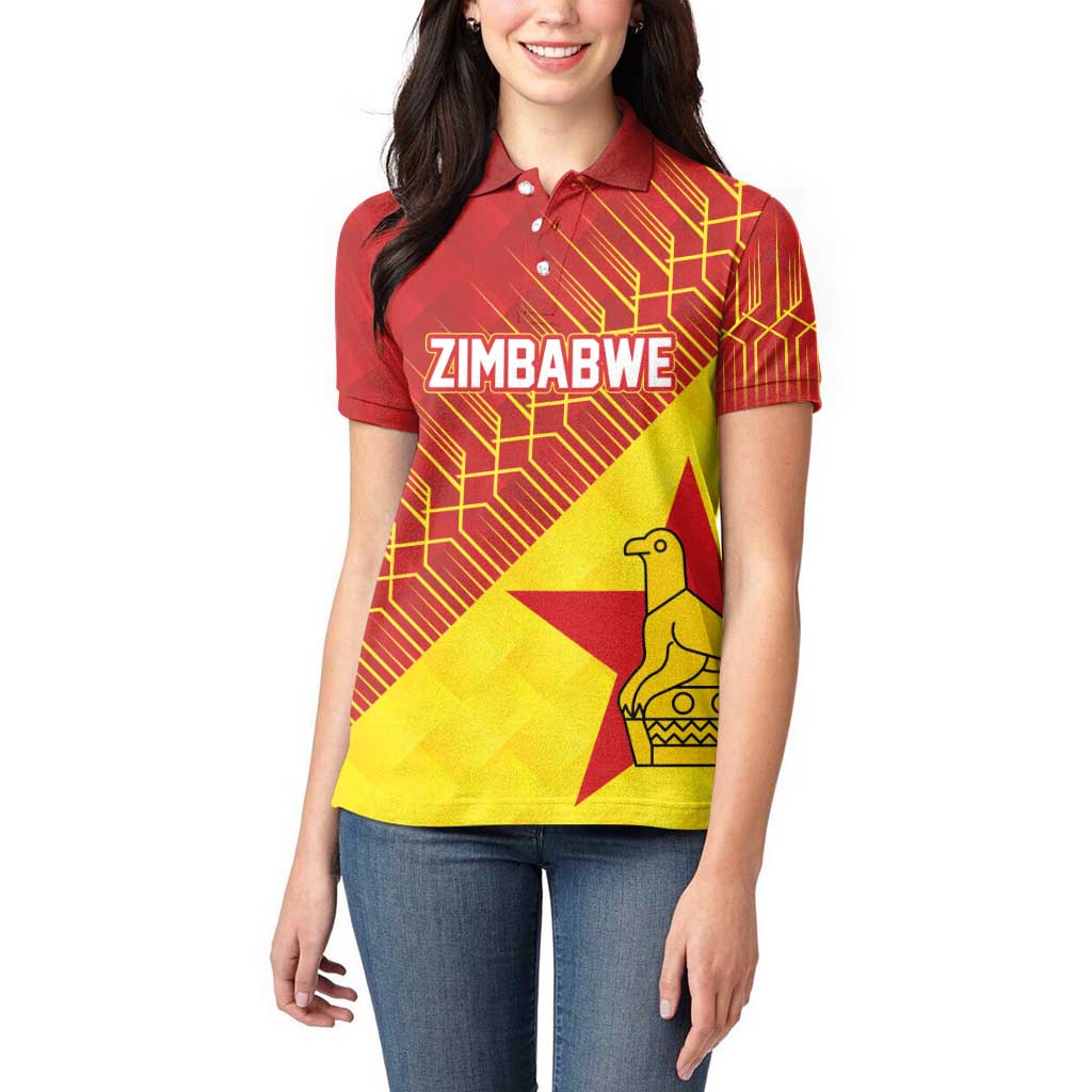 Custom Zimbabwe Cricket Women Polo Shirt Flame Warriors Zimbabwe Spirit - Wonder Print Shop