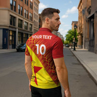 Custom Zimbabwe Cricket Zipper Polo Shirt Flame Warriors Zimbabwe Spirit - Wonder Print Shop