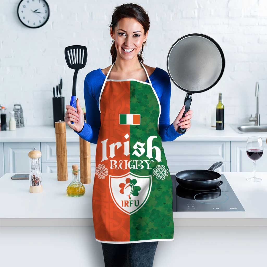 Irish Rugby Apron Shamrock with Celtics Vibes The Half Style - Wonder Print Shop