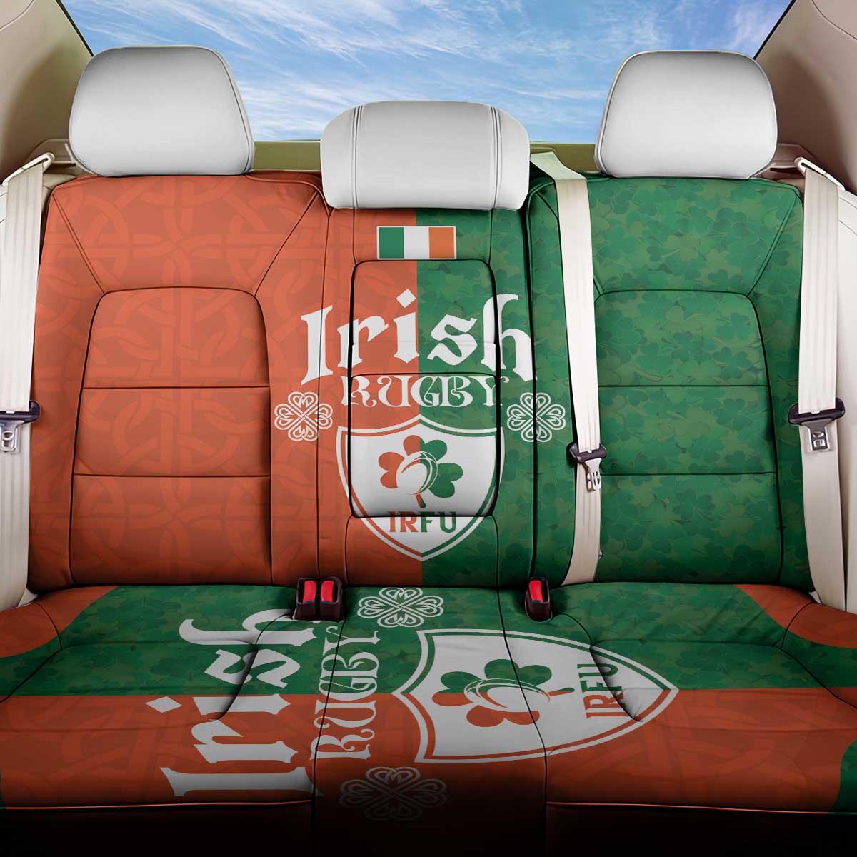 Irish Rugby Back Car Seat Cover Shamrock with Celtics Vibes The Half Style - Wonder Print Shop