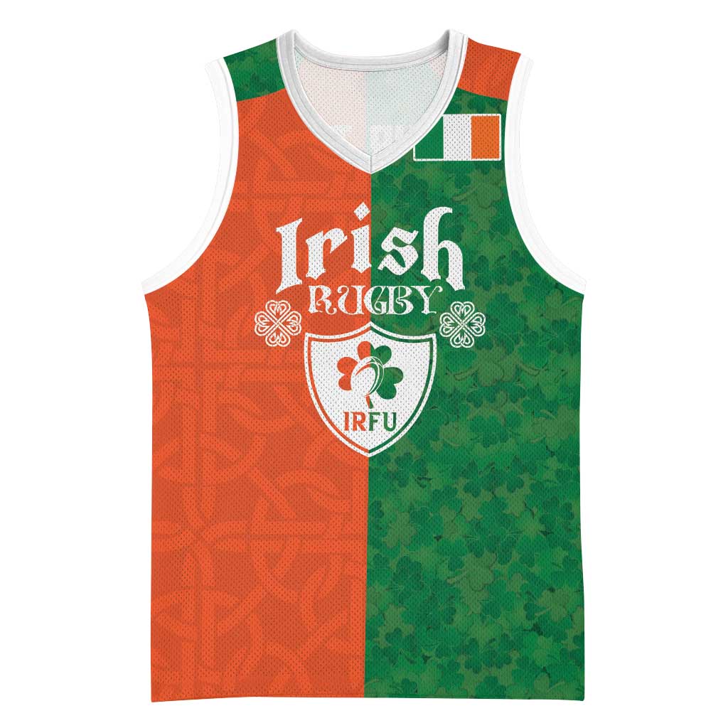 Custom Irish Rugby Basketball Jersey Shamrock with Celtics Vibes The Half Style - Wonder Print Shop