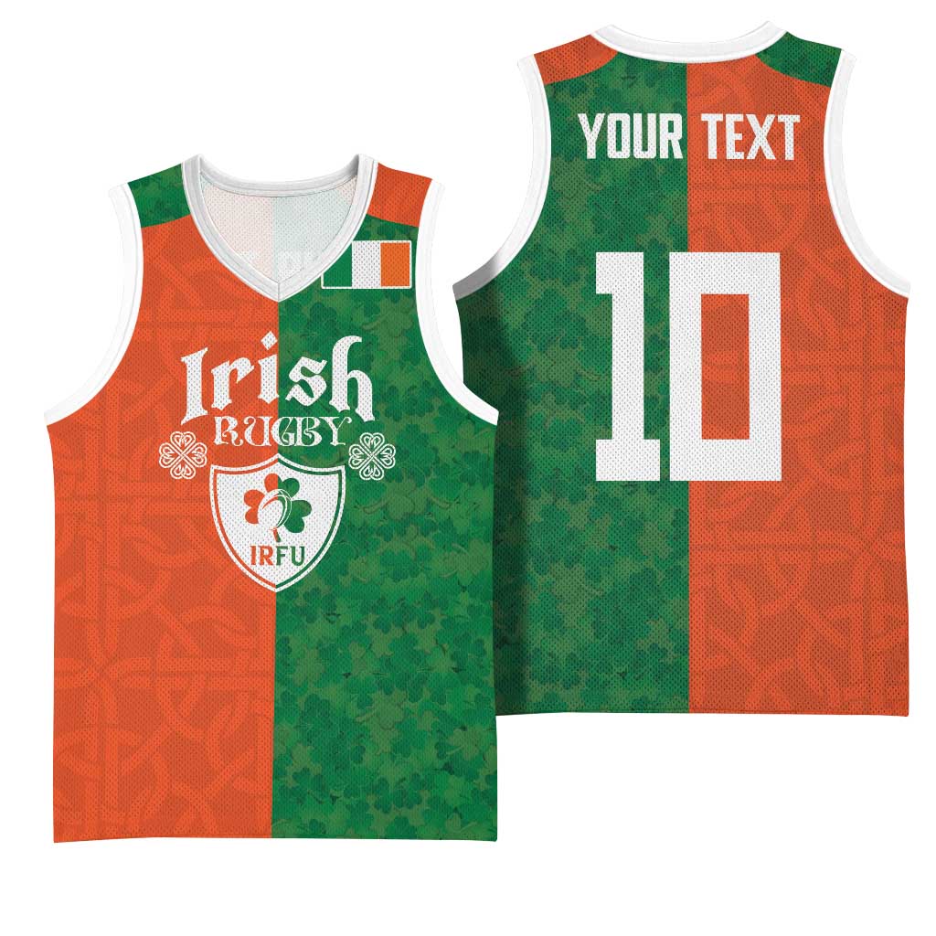 Custom Irish Rugby Basketball Jersey Shamrock with Celtics Vibes The Half Style - Wonder Print Shop