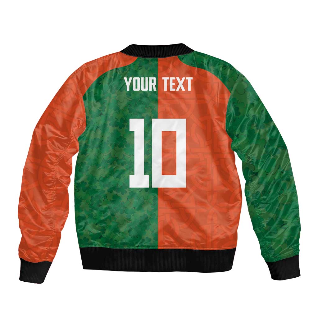 Custom Irish Rugby Bomber Jacket Shamrock with Celtics Vibes The Half Style - Wonder Print Shop