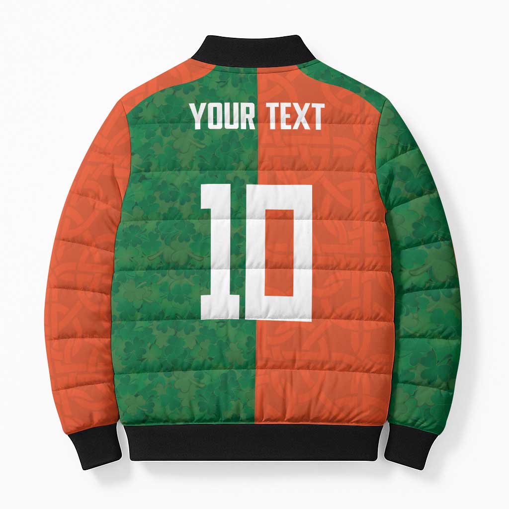 Custom Irish Rugby Bomber Puffer Jacket Shamrock with Celtics Vibes The Half Style - Wonder Print Shop
