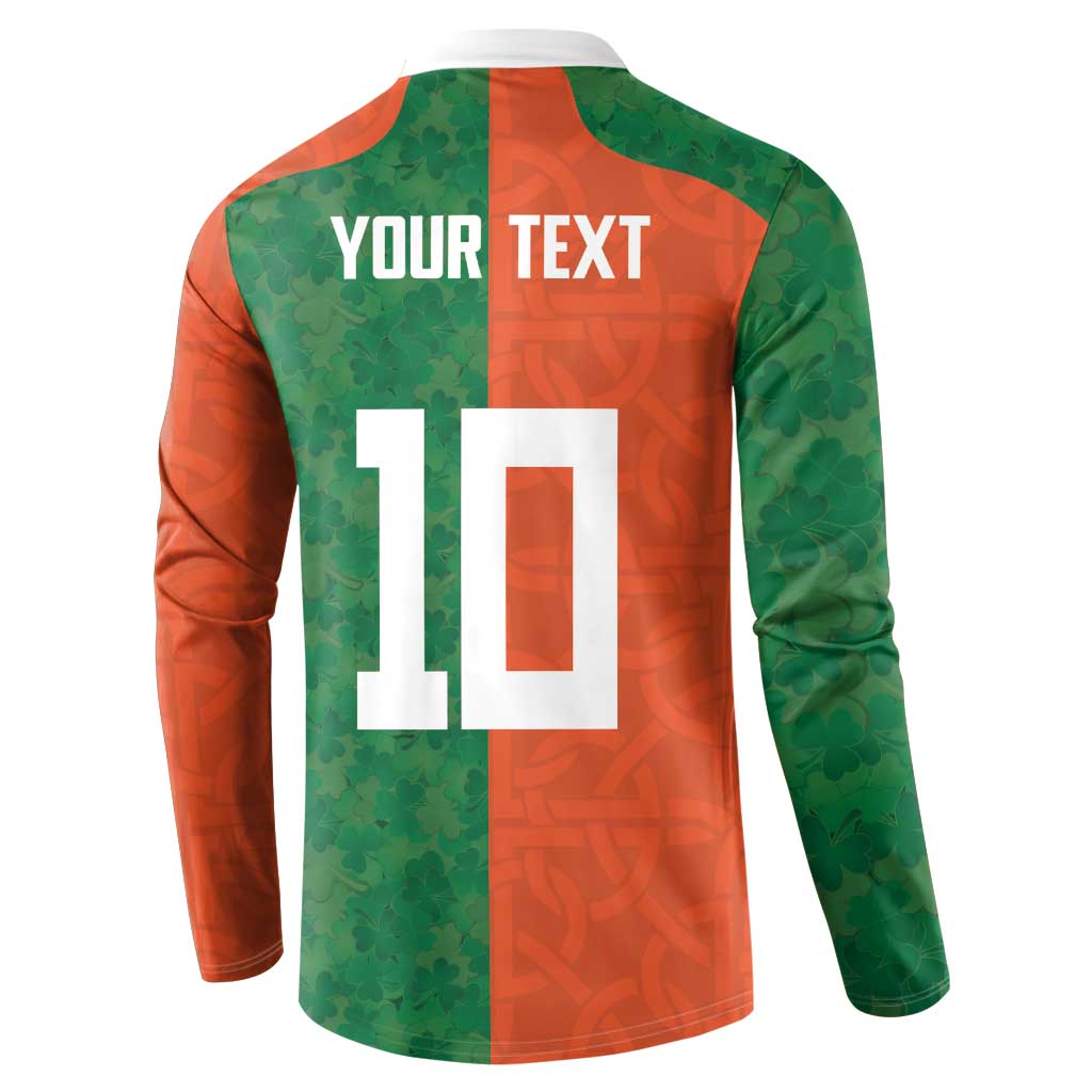 Custom Irish Rugby Button Sweatshirt Shamrock with Celtics Vibes The Half Style - Wonder Print Shop