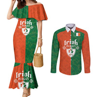 Custom Irish Rugby Couples Matching Mermaid Dress and Long Sleeve Button Shirt Shamrock with Celtics Vibes The Half Style - Wonder Print Shop