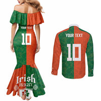 Custom Irish Rugby Couples Matching Mermaid Dress and Long Sleeve Button Shirt Shamrock with Celtics Vibes The Half Style - Wonder Print Shop