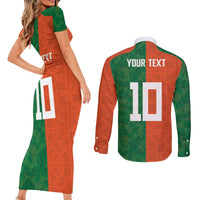 Custom Irish Rugby Couples Matching Short Sleeve Bodycon Dress and Long Sleeve Button Shirt Shamrock with Celtics Vibes The Half Style - Wonder Print Shop