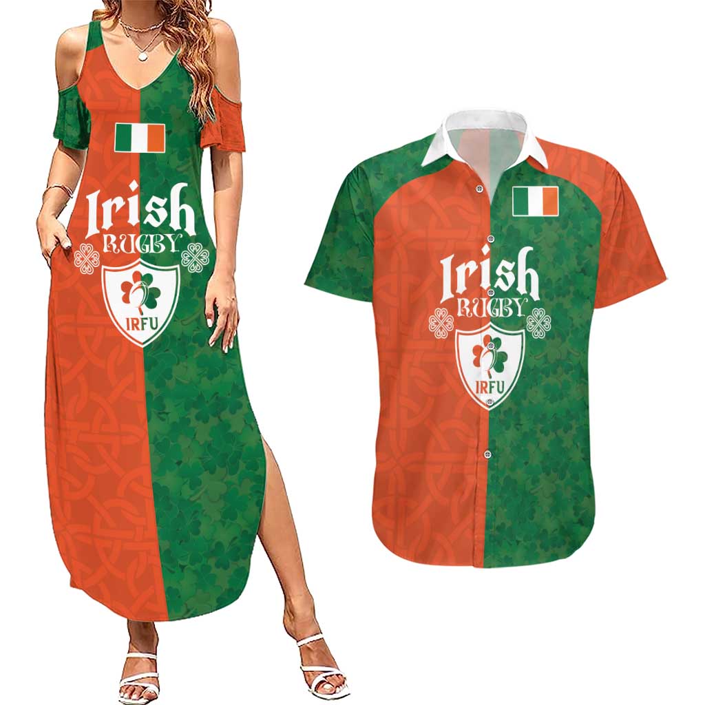 Custom Irish Rugby Couples Matching Summer Maxi Dress and Hawaiian Shirt Shamrock with Celtics Vibes The Half Style - Wonder Print Shop