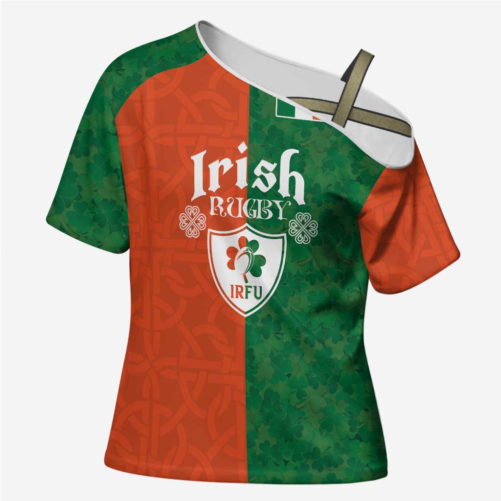 Custom Irish Rugby Cross Shoulder Shirt Shamrock with Celtics Vibes The Half Style - Wonder Print Shop