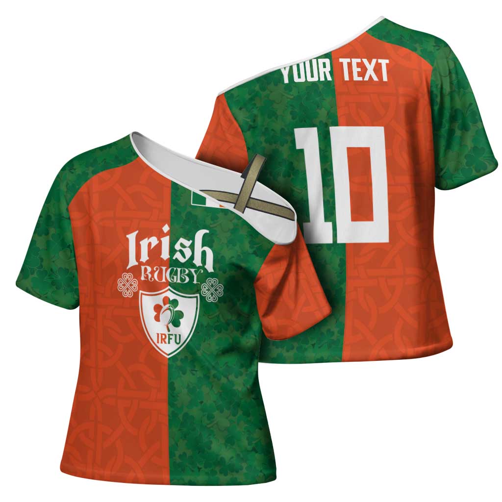 Custom Irish Rugby Cross Shoulder Shirt Shamrock with Celtics Vibes The Half Style - Wonder Print Shop