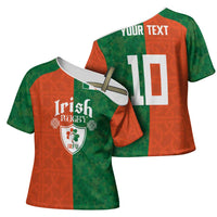 Custom Irish Rugby Cross Shoulder Shirt Shamrock with Celtics Vibes The Half Style - Wonder Print Shop