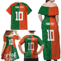 Custom Irish Rugby Family Matching Off Shoulder Maxi Dress and Hawaiian Shirt Shamrock with Celtics Vibes The Half Style - Wonder Print Shop